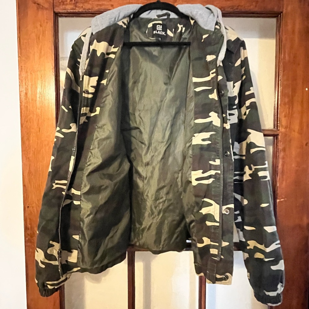 Black Green and Black Military Field Jacket Camouflage
